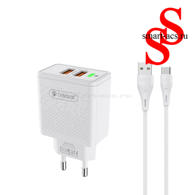 БЛОК+КАБЕЛЬ CELEBRAT C-N5-EU A TYPE-C HOME FAST CHARGER